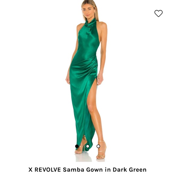 samba halter dress Amanda Uprichard | Dresses | Revolve Gown In Dark Green Amanda Uprichard White Veil